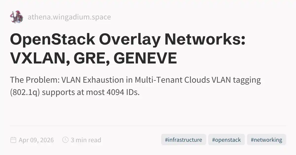 Stack Overlay OpenStack Overlay Networks: VXLAN, GRE, GENEVE